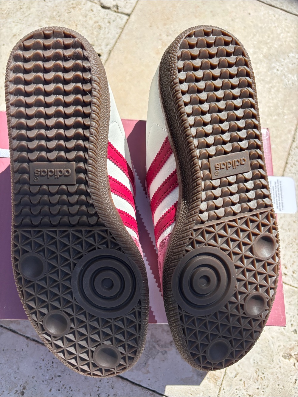 Adidas Samba White and Pink Heart-Print Sneakers COMME des GARÇONS collab 6.5 - Picture 9 of 12